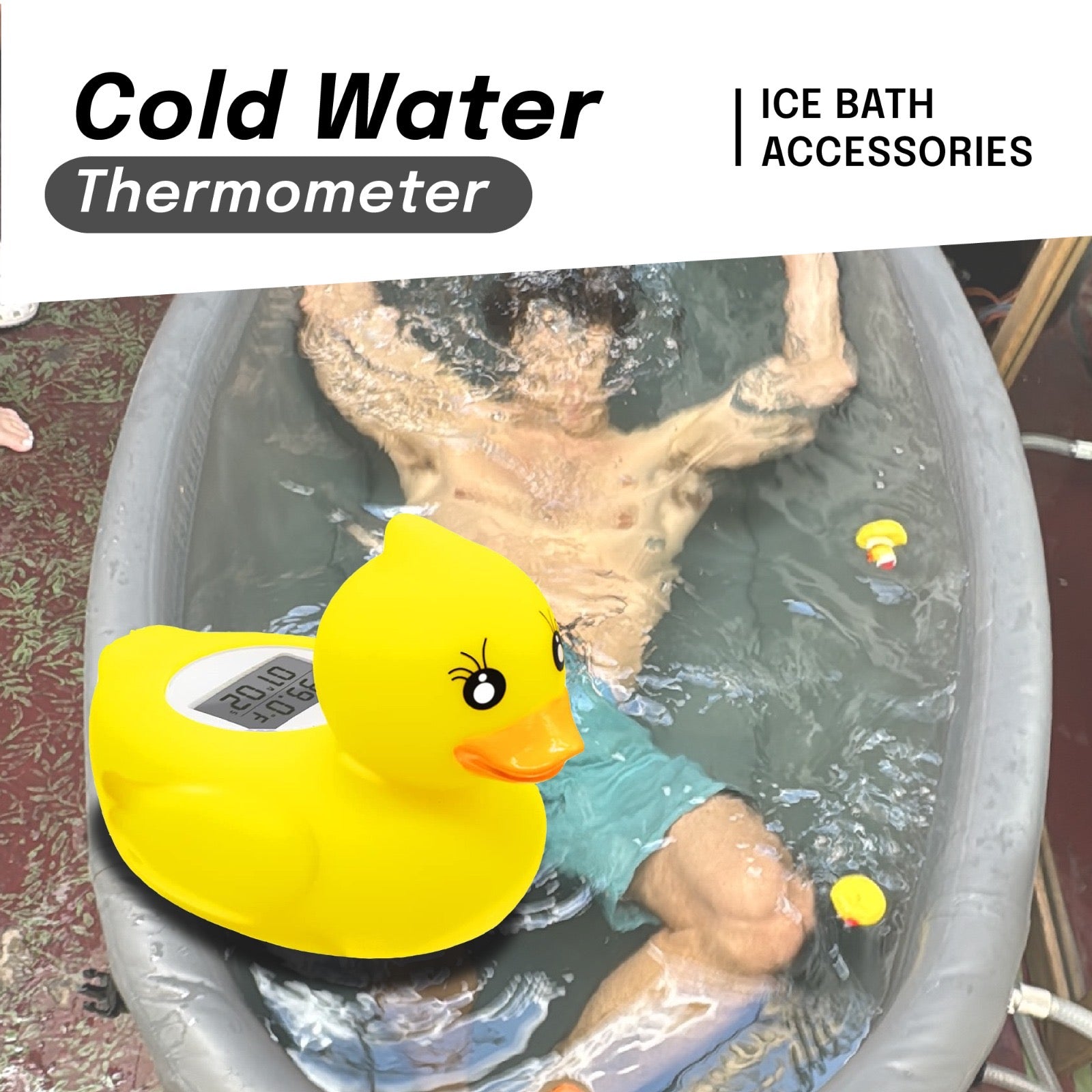 Kalm Rubber Duck with Thermometer and Timer - Cold Plunge Thermometer