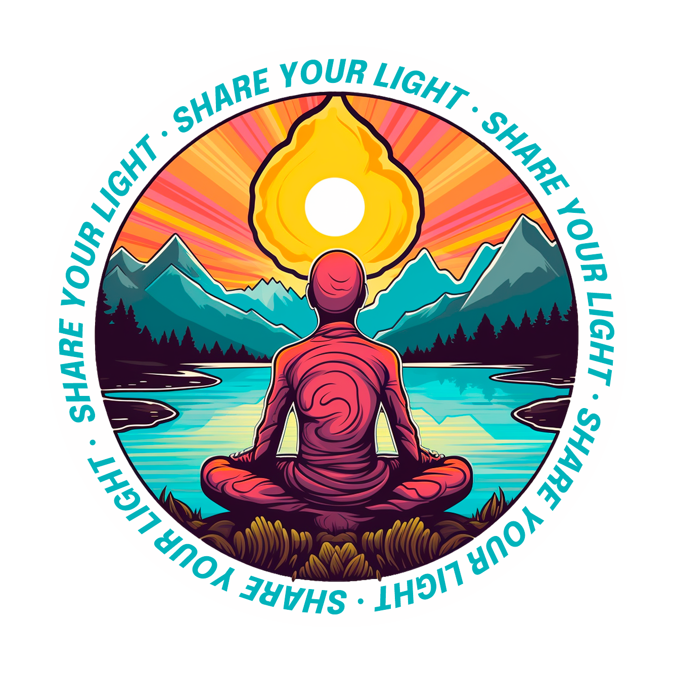 Kalm ''SHARE YOUR LIGHT'' Sticker. Personalize Anything with Our Stickers, Durable and Water-Resistant