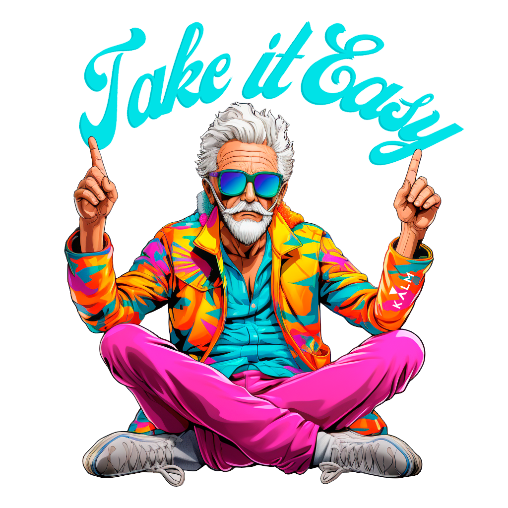 Kalm ''TAKE IT EASY'' Yogi Man Sticker. Personalize Anything with Our Stickers, Durable and Water-Resistant