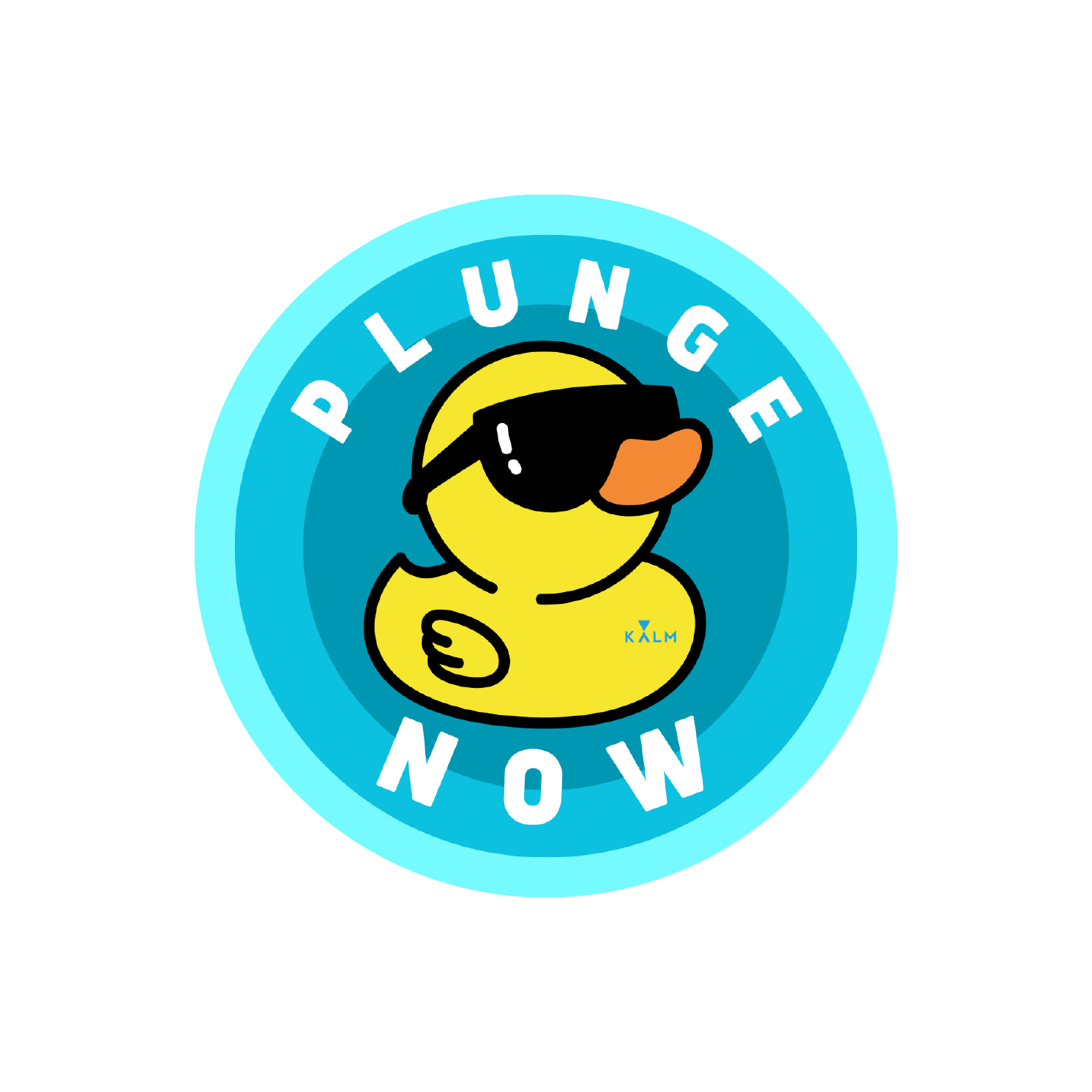 Kalm ''PLUNGE NOW'' Duck Sticker. Personalize Anything with Our Stickers, Durable and Water-Resistant